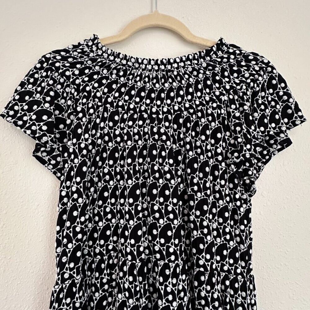 Ann Taylor Loft Eyelet Smocked Yoke Swing Dress, Size Small - Picture 9 of 9
